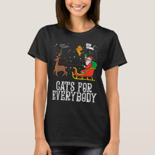 Camiseta Gatos Para Todos Navidades Gato Noches Mujeres San