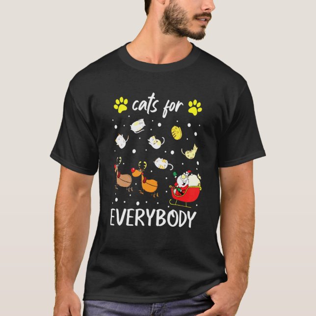 Camiseta Gatos Para Todos Navidades Santa Sleigh (Anverso)