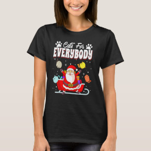 Camiseta Gatos Para Todos Pijama De Navidad De Gato Santa F