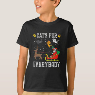 Camiseta Gatos Para Todos Santa Fun Hombres Niños Mujeres C