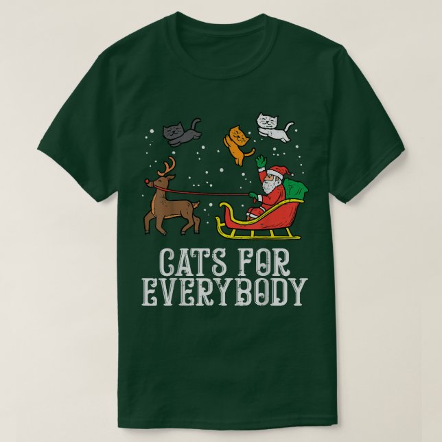 Camiseta Gatos para todos Santa Navidades graciosos Navidad (Diseño del anverso)