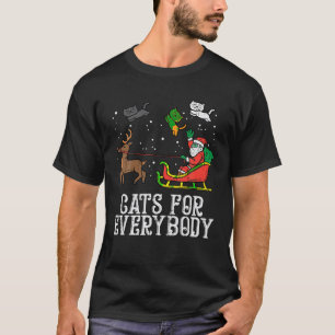 Camiseta Gatos Para Todos Santa Navidades Graciosos Noches 