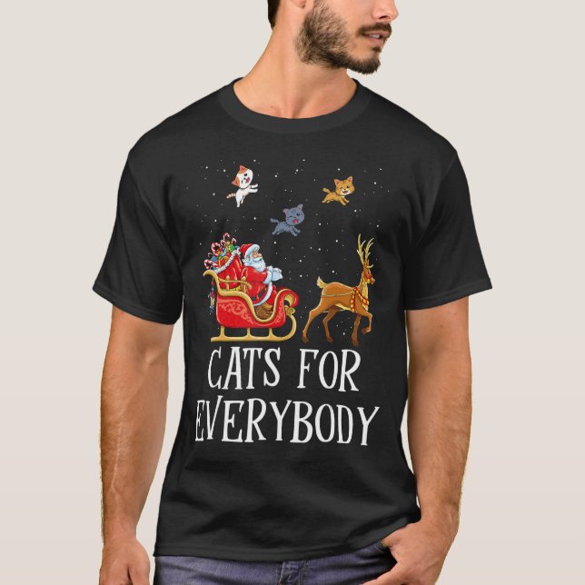 Camiseta Gatos para todos Santa Navidades Mujeres de Navida (Anverso)