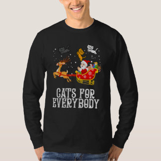 Camiseta Gatos Para Todos Santa Pijamas De Navidad Gato De 