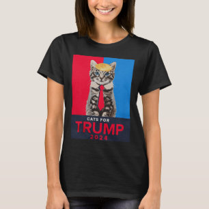 Camiseta Gatos Para Trump 2024 Divertido Tee Para Vance Tru