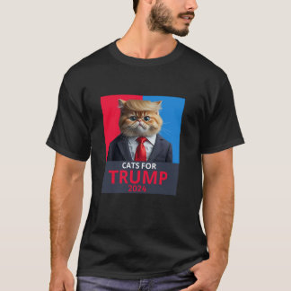 Camiseta Gatos Para Trump 2024 Divertido Tee Para Vance Tru
