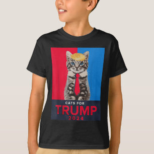 Camiseta Gatos Para Trump 2024 Divertido Tee Para Vance Tru