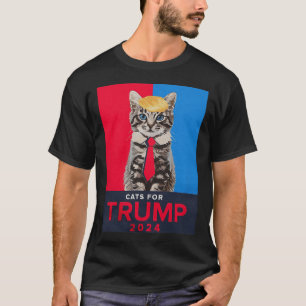 Camiseta Gatos Para Trump 2024 Divertido Tee Para Vance Tru