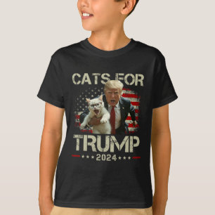 Camiseta Gatos Para Trump 2024 Divertido Voto Para Trump - 
