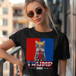 Camiseta Gatos Para Trump 2024 | Vance Trump Azul Rojo