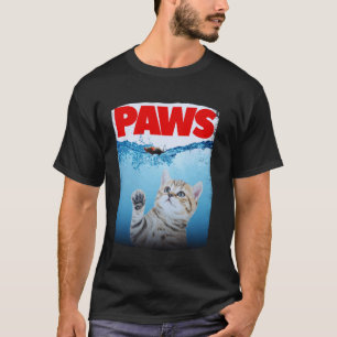 Camiseta Gatos Parodia Gato Persiguiendo a un Ratón Asustad