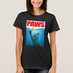 Camiseta Gatos PAWS Y Pato De Goma Amarillo Gatito Lindo G
