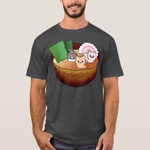 Camiseta Gatos pequeños Kawaii en sopa, Gatos anime diverti