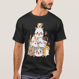 Camiseta Gatos pequeños lindos jugando construyen pared par
