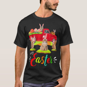 Camiseta Gatos persas chiflados montando Camión Rojo Felice