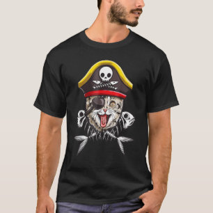 Camiseta Gatos Piratas Chicos Hombres Bandera Jolly Roger C