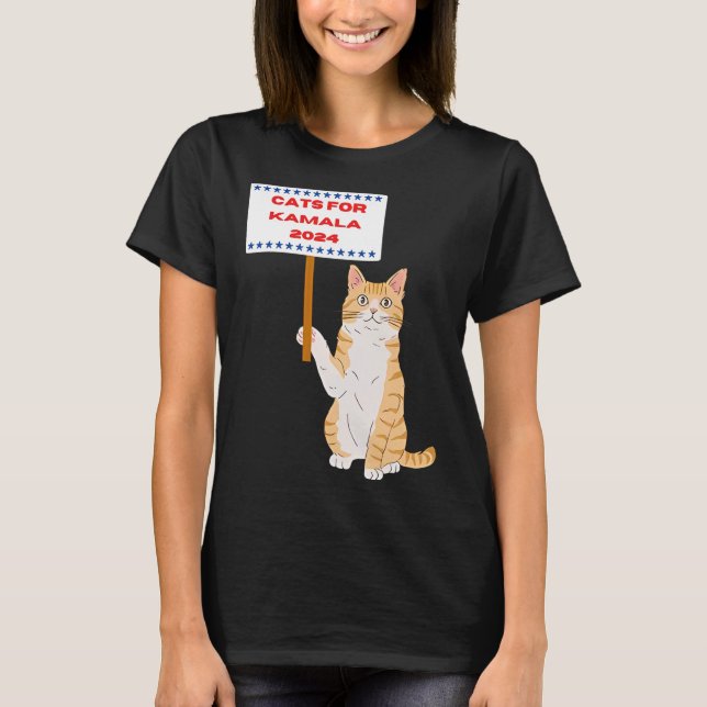 Camiseta Gatos Por Kamala Harris Votar Al Presidente 2024 E (Anverso)