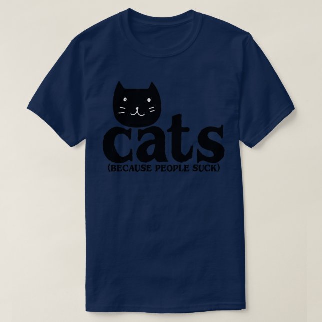 Camiseta Gatos Porque La Gente Suck1 (Diseño del anverso)