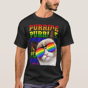 Camiseta Gatos Purride Lgbt Gafas de sol Arcoíris Gatos Org