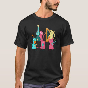 Camiseta Gatos que tocan instrumentos Músico Animal diverti