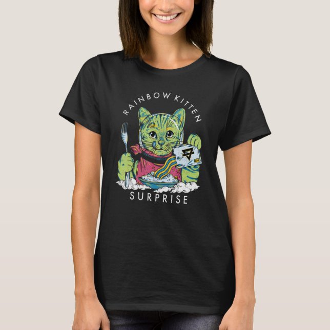 Camiseta Gatos Rainbow Kitten Surprise Cute Etro Animal (Anverso)