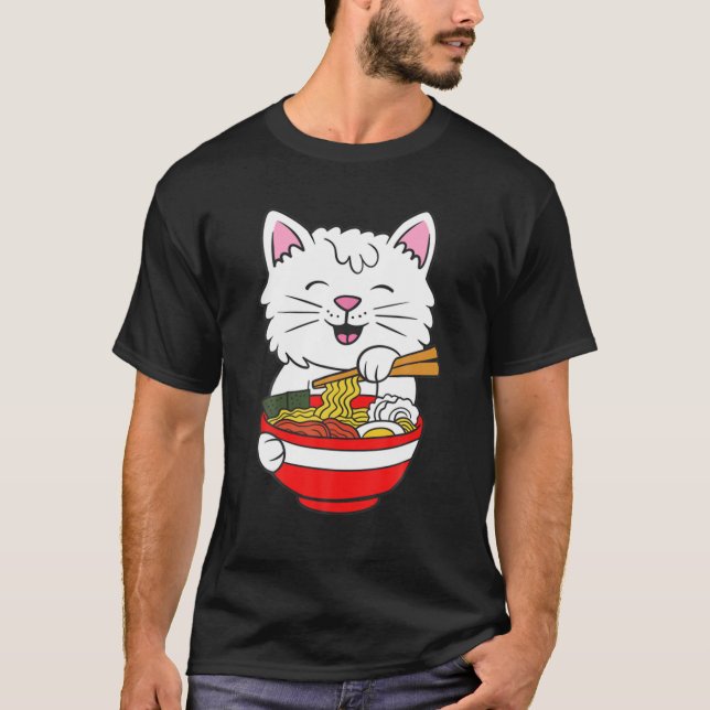 Camiseta Gatos Ramen Anime Kawaii Neko (Anverso)