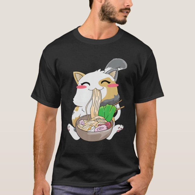 Camiseta Gatos Ramen Noodles Anime (Anverso)