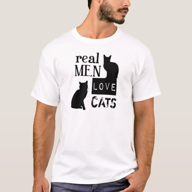 Camiseta Gatos reales del amor de los hombres (disponibles (Anverso)