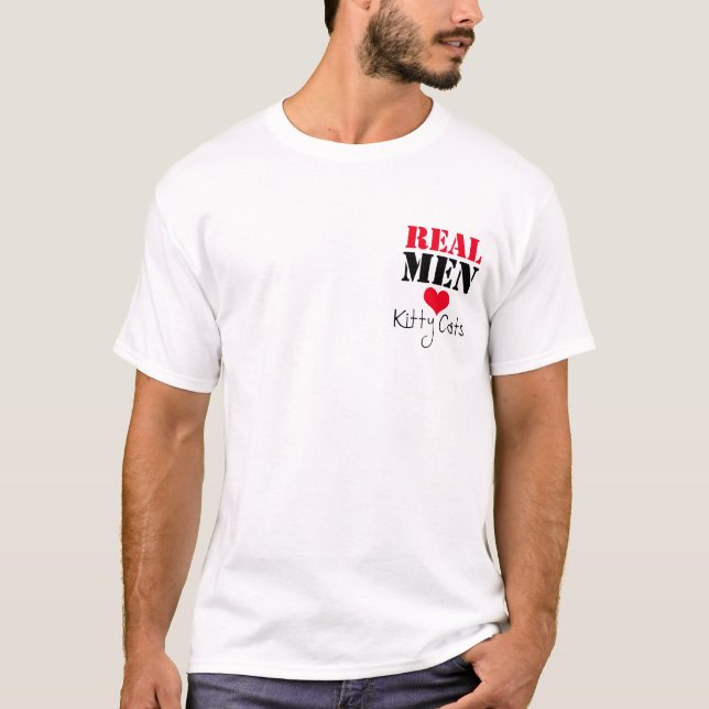 Camiseta Gatos reales del gatito del amor de los hombres (Anverso)
