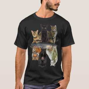 Camiseta Gatos Reflejan Amantes De Gato Amantes De Un Tigre