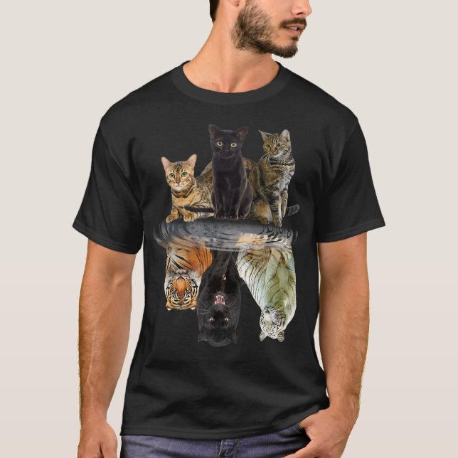 Camiseta Gatos Reflejan Amantes De Gato Amantes De Un Tigre (Anverso)