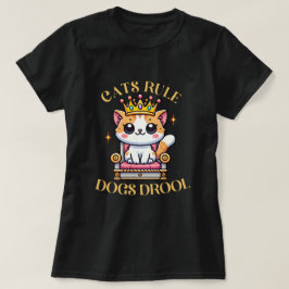 Camiseta Gatos regla Perros Drool - Gracioso Gato Amante
