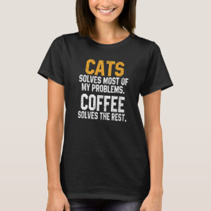 Camiseta Gatos Resuelven Mis Problemas Café Gato Gatito Muj