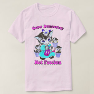 Camiseta Gatos Retro Adorables - Crece la Democracia No el 