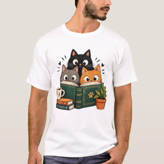 Camiseta Gatos Retro Leyendo, Cottagecore Vintage Amante de