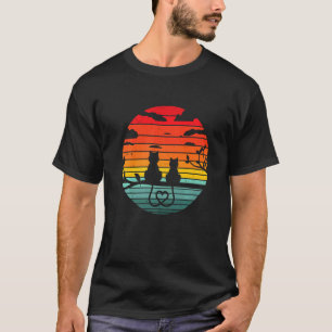 Camiseta Gatos Retro Vintage Negro Gatos Gatitos Gatitos Oo