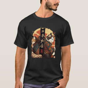 Camiseta Gatos Ronin Kanji Código de Honor del Gato Samurái