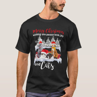 Camiseta Gatos santa en Navidades de invierno de nieve340