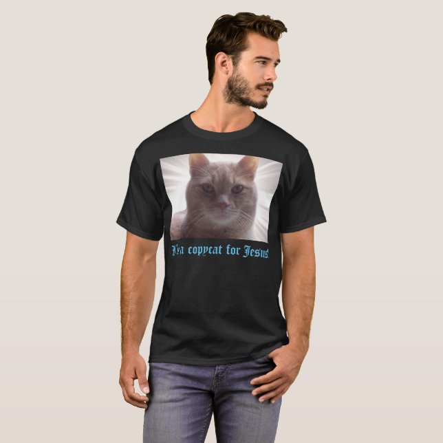 Camiseta ¡Gatos santos! (Anverso completo)
