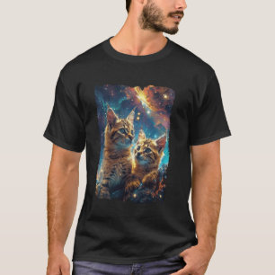 Camiseta Gatos Serval Galaxia Gato Bengal Espacio Felino