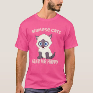 Camiseta Gatos siameses me hacen feliz