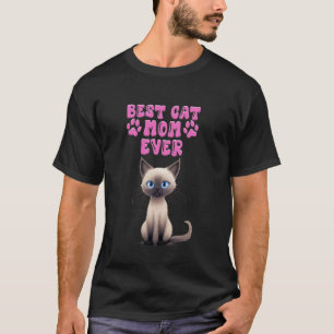 Camiseta Gatos siameses MEJOR MAMÁ DE GATOS DE TODOS LOS TI
