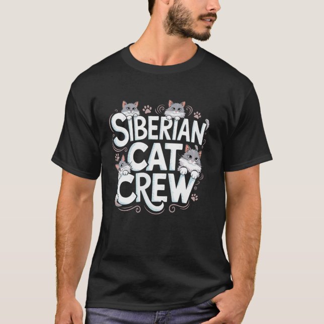 Camiseta Gatos siberianos lindos (Anverso)