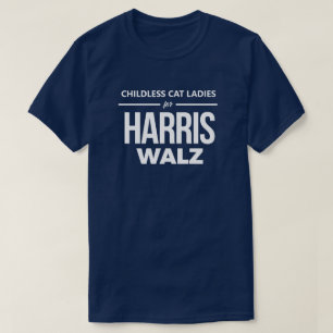 Camiseta Gatos sin hijos para Harris Walz