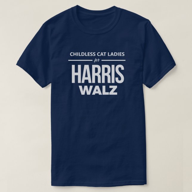 Camiseta Gatos sin hijos para Harris Walz (Diseño del anverso)
