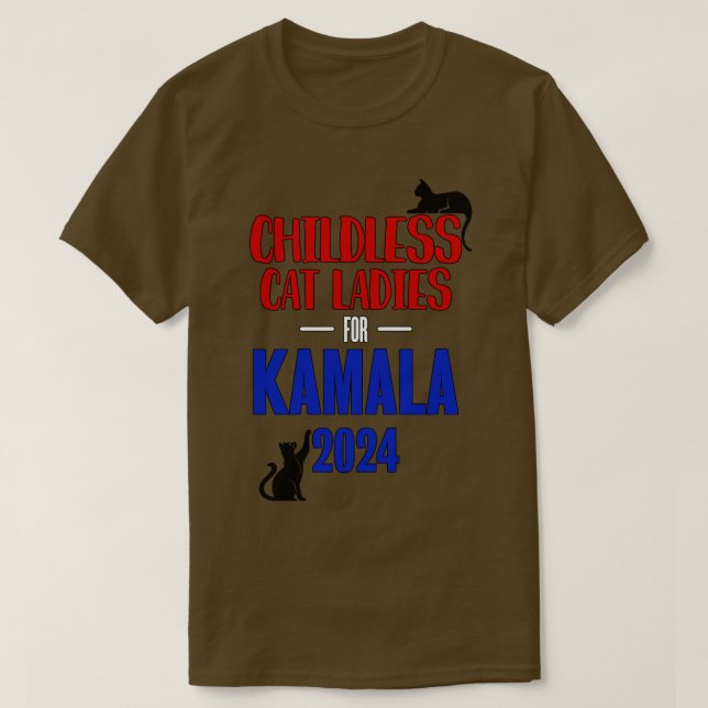 Camiseta Gatos Sin Niños Damas Para Kamala (Diseño del anverso)