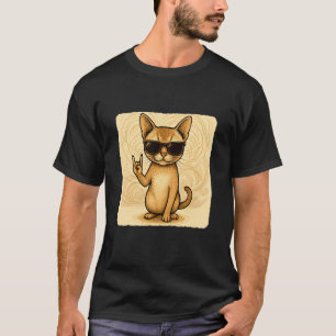 Camiseta Gatos Singapura Gafas de Sol Música Rock Divertida