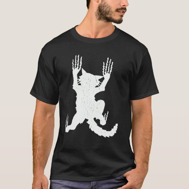 Camiseta Gatos Son Idiotas Trepando Gato (Anverso)