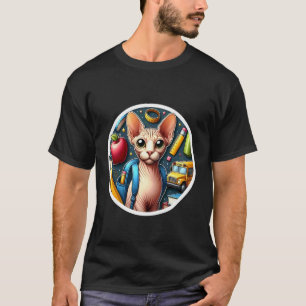Camiseta Gatos Sphynx De Regreso A La Escuela Niños Niñas E