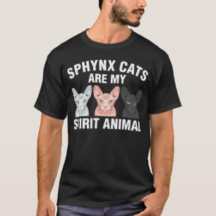 Camiseta Gatos Sphynx Fantasma de Animales Gato sin Pelo